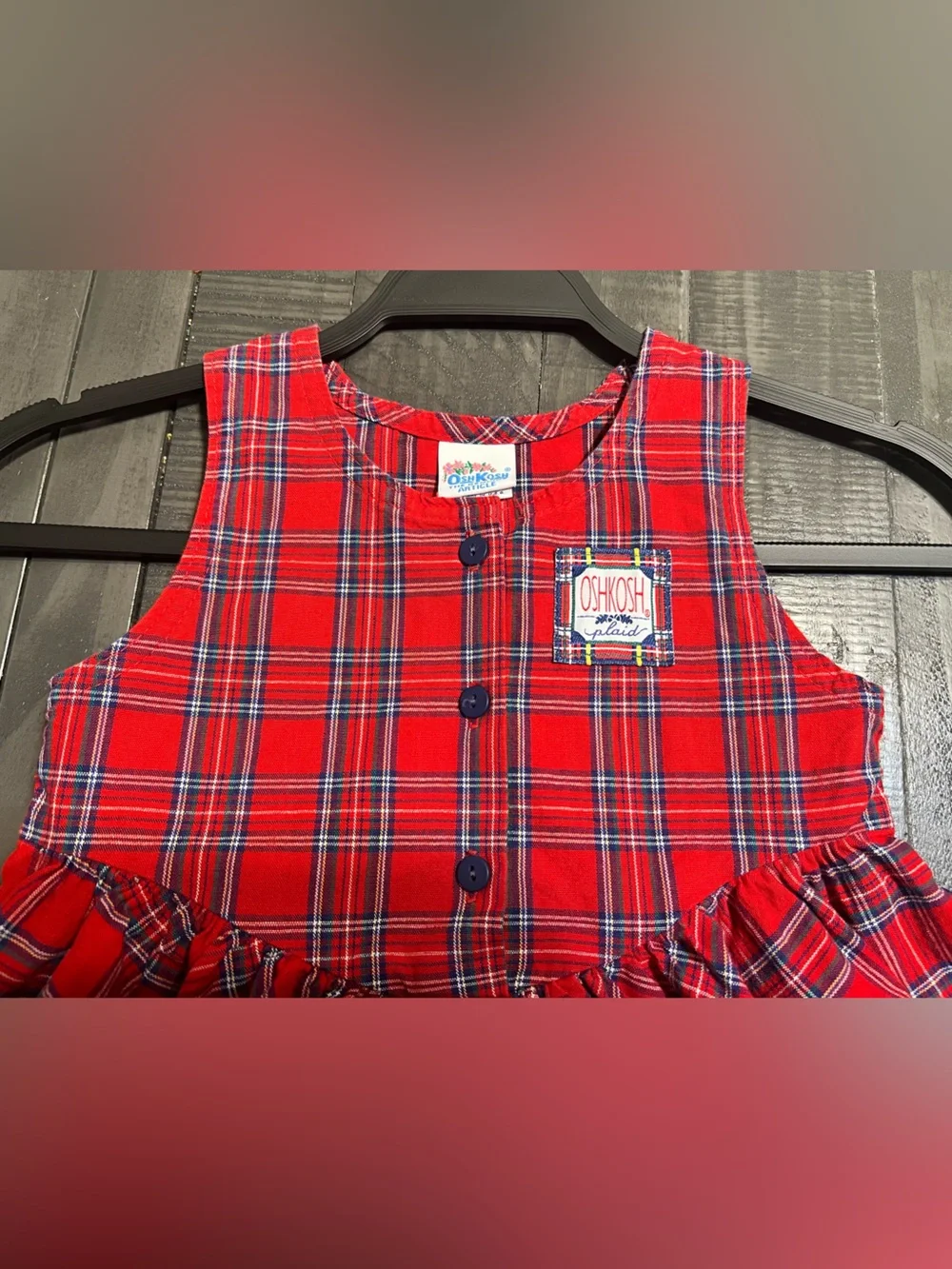 OshKosh B'gosh Red Navy Plaid Dress